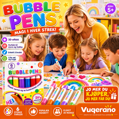 🎨 3D puffpenner for barn – 6 stk, magisk blekk som heves med varme. Perfekt julegave og kreativ moro! ✨🎁