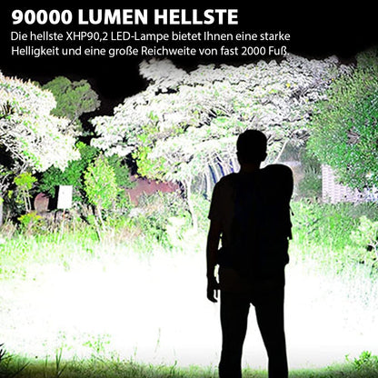 ⏰🎁LED oppladbar taktisk laser lommelykt 90000 høy lumen
