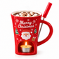 🍫 Keramisk sjokoladefondue med telys – holder sjokoladen varm, gaffelåpning, juletema. Perfekt for koselige kvelder! ✨🎄