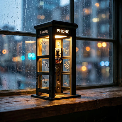 ✨En stemningslampe i vintage-stil som ligner en telefonkiosk