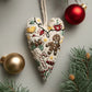 DIY hjerteformet håndbrodert julepynt/pyntesett