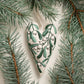 DIY hjerteformet håndbrodert julepynt/pyntesett