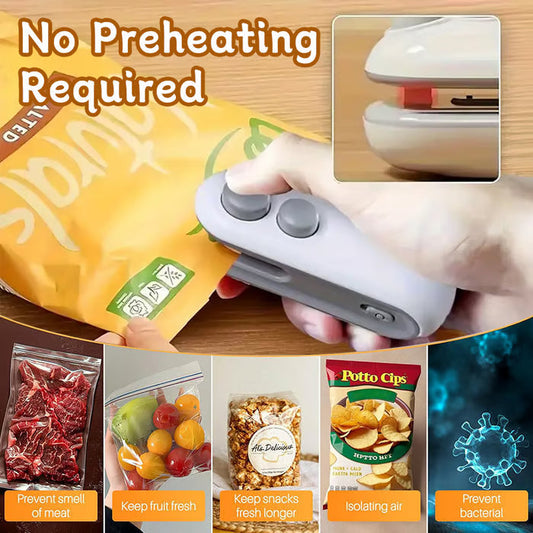 Buy 1 get 1 free💥💥💥 Mini Sealer Small Household Hand Pressure Sealer Portable Snack Plastic Bag Heat Sealing Machine