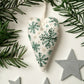 DIY hjerteformet håndbrodert julepynt/pyntesett
