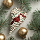 DIY hjerteformet håndbrodert julepynt/pyntesett