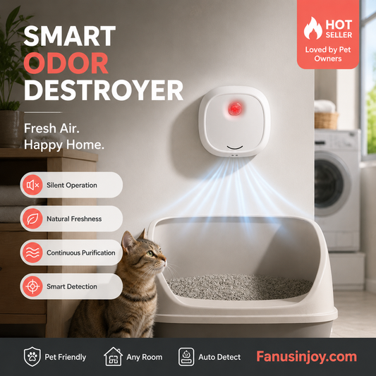 🌬️Si farvel til ubehagelige lukter med denne! Smart Quiet Pet Odor Eliminator