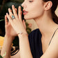 Classic Design Geometric Blue-Yellow Adjustable Rotating Ring