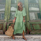 🌸Sommerspesialtilbud🌸Elegant maxi-kjole med puffermmer og blomstermønster i boho-stil for kvinner