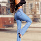 Høy Høyde Stretch Utsvingt Jeans