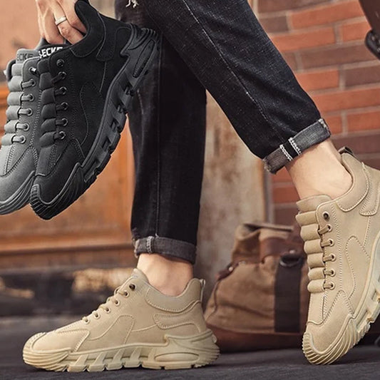 ☄️ Vårtilbud🎉 Tykk såle sklisikre casual walking sko for menn