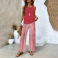 Dames Trendy Print 2-delige Outfits Mouwloze Topp & Broek