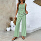 Dames Trendy Print 2-delige Outfits Mouwloze Topp & Broek