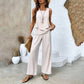 Dames Trendy Print 2-delige Outfits Mouwloze Topp & Broek