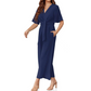 ⏰🎁Elegant V-hals jumpsuit med vid midje og slips for kvinner