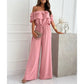 🌞Summer Sale🌺 Women’s Off - Shoulder Ruffle Jumpsuit – 60% OFF