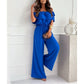 🌞Summer Sale🌺 Women’s Off - Shoulder Ruffle Jumpsuit – 60% OFF