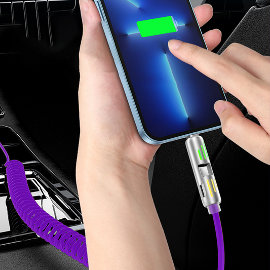Kompakt 4-i-1 uttrekkbar ladekabel for bil