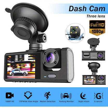 ⏰🎁Sikker kjøring - 3-kanals kamera syklus videoopptaker