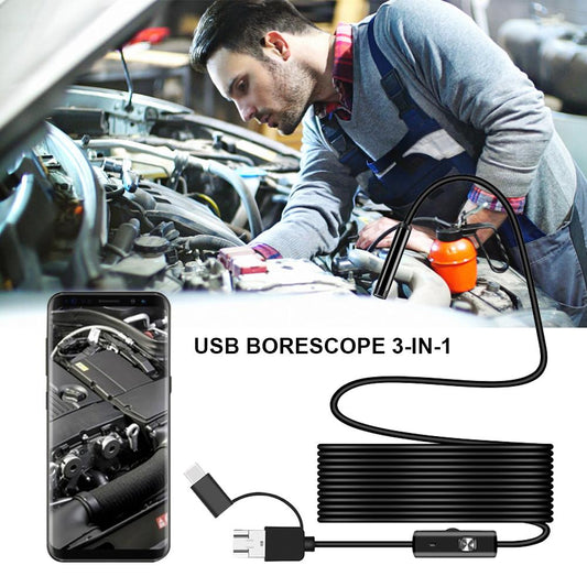 💎 50 % RABATT! 💎 Plug-and-play endoskopkamera – HD 1080p, IP67 vanntett, fungerer direkte med iPhone, Android og iPad