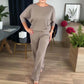 Elegant 3-delt sett: lang cardigan, topp og bukse