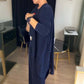 Elegant 3-delt sett: lang cardigan, topp og bukse