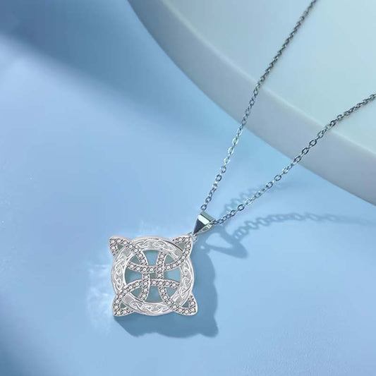 💐 Hot Sale 📿 Witch's Knot halskjede med glitrende Starburst anheng