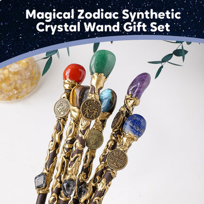 Magisk Gavesett med Syntetisk Krystallstav i Stjernetegn-tema