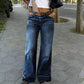 ✨🔥Retro-flarejeans med lommer for kvinner👖