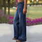 ✨🔥Retro-flarejeans med lommer for kvinner👖