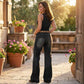 ✨🔥Retro-flarejeans med lommer for kvinner👖