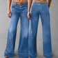 ✨🔥Retro-flarejeans med lommer for kvinner👖