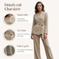 Elegant dress-sett til dame: Blazer med knytebelte og bukse med vide ben