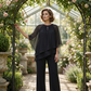 🔥Så lenge lageret rekker – 48 % rabatt!🎉Elegant todelt sett: bluse med asymmetrisk kant og vide bukser