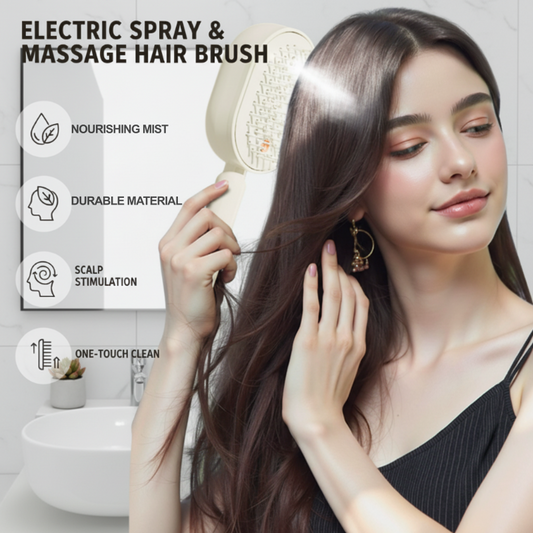 💆‍♀️50 % RABATT! 🎉Elektrisk hårbørste – fuktighetsspray, massasje og øyeblikkelig glatting ✨📦