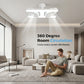 🌬️✨Takvifte med dobbelt hode og LED-lys – moderne design med fjernkontroll til stue og soverom