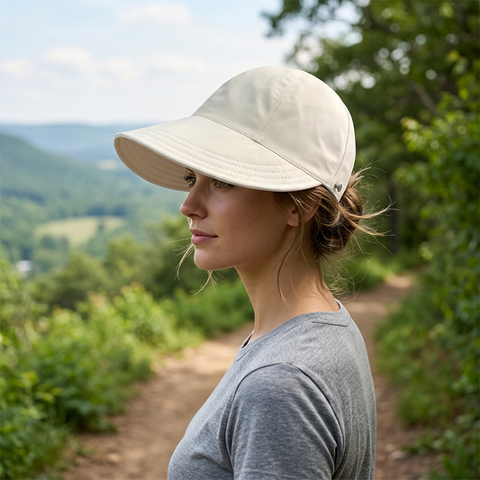 🧢50% RABATT!☀️Damesolhatt med justerbar hestehale-åpning – pustende og lett – perfekt til stranden, hagen eller reiser – beskytter pålitelig mot UV-stråling🌿👒