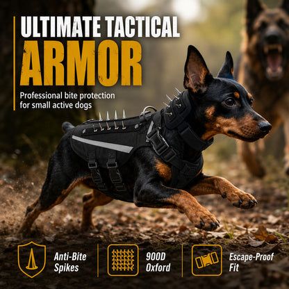 🐕 BEGRENSET TID 50% RABATT! 🛡️ Taktisk hundesele med beskyttende pigger – Trygg, kontrollerbar, pustende ✨