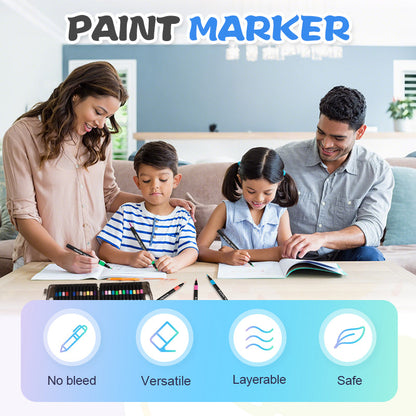 🎨 Akrylmaling penner for barn – trygge, ikke-giftige, dekkende farger. Perfekt til stein, tre, glass og papir! ✨🖌️
