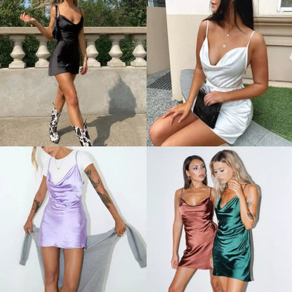 ???SLIP DRESS IN SATIN